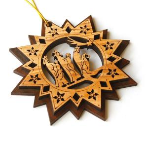 Christmas Decoration With Three Wise Men On Olive Wood From Bethlehem