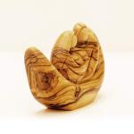 Abstract Crescent Moon Holy Family From Olive Wood