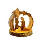 Natural Bark Olive Wood Small Nativity Scene