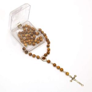 Olive Wood Rosary With Blessed Soil