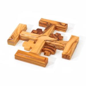 Handmade Olive Wood Jerusalem Cross From Bethlehem