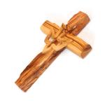 Olive Wood Hanging Cross With The Holy Spirit Dove From Bethlehem