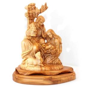 The Holy Family Manger Scene Carved From Olive Wood