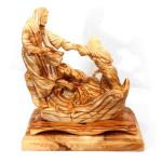 Jesus Pulling Peter Out Of The Water Hand Carved Olive Wood From Bethlehem