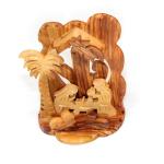 Small Nativity Scene Ornament Made From Olive Wood From Bethlehem