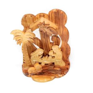 Christmas Ornament Nativtity Made From Olive Wood In Bethlehem