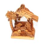 Olive Wood Nativity Ornament WithTwo Angels Handmade In The Holy Land