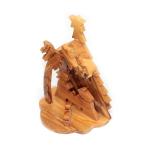 Olive Wood Nativity Scene Ornament With A Star Of Bethlehem