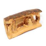 One Piece Branch Nativity Scene Log From Olive Wood Made In Bethlehem