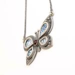 Roman Glass Butterfly Pendant With Hand Made Sterling Silver