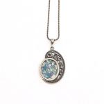 Roman 2000 Years Old Glass Pendant With Filigree Silver Work