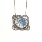 Classic Roman Glass With sterling Silver Detailed Border