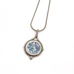 Ancient Roman Glass Pendant with Sterling Silver From The Holy Land