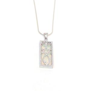 “Grafted In” In A Rectangular Silver Frame And White Opal