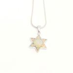 Star of David Sterling Silver and Opal Pendant