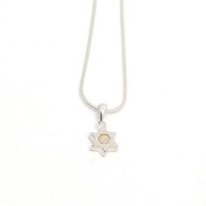 White Opal Star Of David Pendant In Sterling Silver From Israel