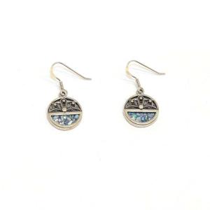 Ancient Roman Glass Earrings In Sterling Silver