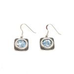 Square Classic Roman Glass “Jesus Time Glass” With Sterling Silver Earrings