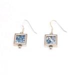 Simple Square Roman Glass Earrings And Sterling Silver