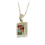 Breastplate Choshen Silver Pendant with Swarovski Crystals