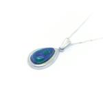 King Solomon (Eilat Stone) Tear Drop Shape Pendant In Sterling Silver