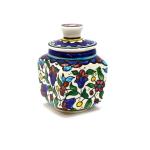 Hand Painted Set of Three Ceramic Pots From Jerusalem