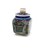 Hand Painted Set of Three Ceramic Pots From Jerusalem