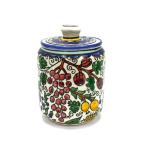 Hand Painted Armenian  Ceramic Jar With Seven Species