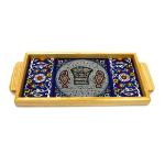 Tray Made Wood and Armenian Ceramic of Tabgha. Sea of Galilee